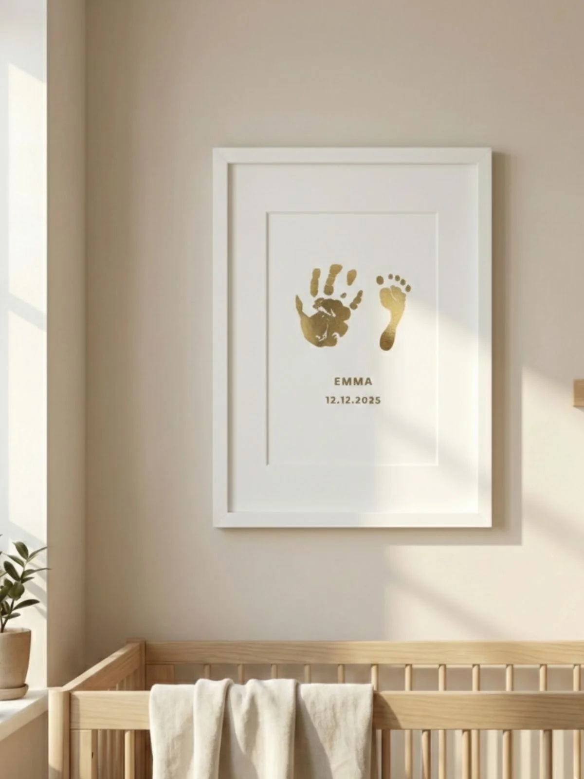 Baby Hand & Footprint Foil Frame Artwork, 1 Kit Included